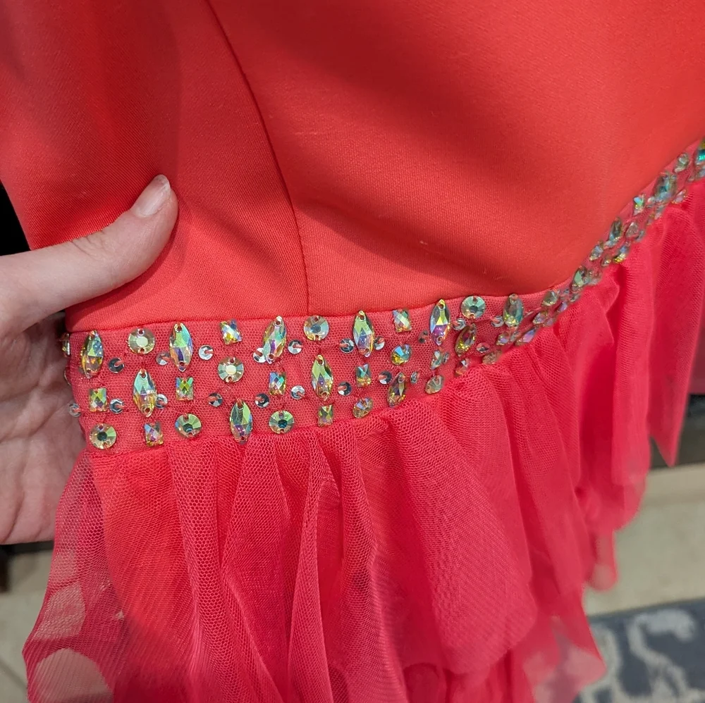 Neon Pink Tween Diva Girl's Dress with Ruffled Skirt
